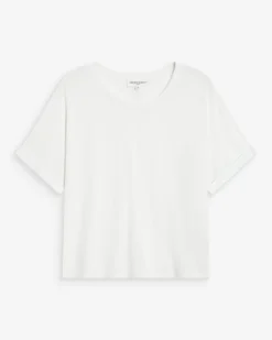 T-shirt oversize en modal col rond ivoire Parma