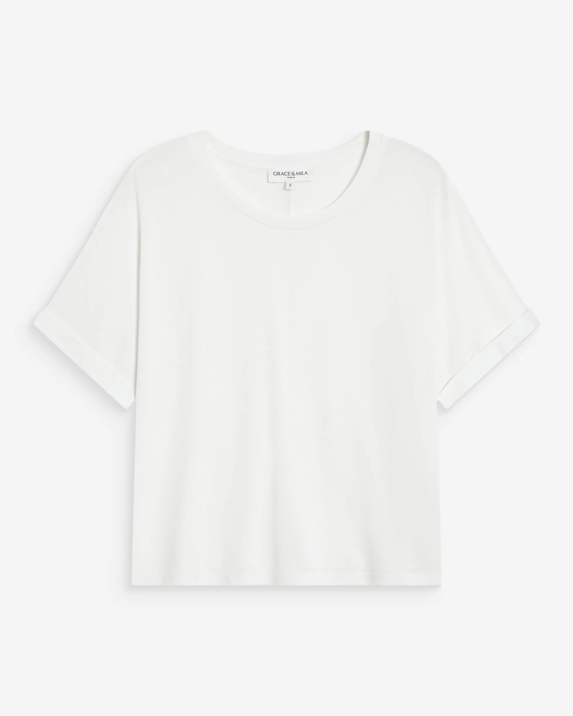 T-shirt oversize en modal col rond ivoire Parma