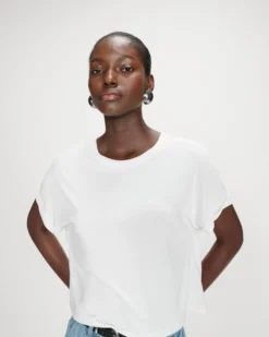 T-shirt oversize en modal col rond ivoire Parma
