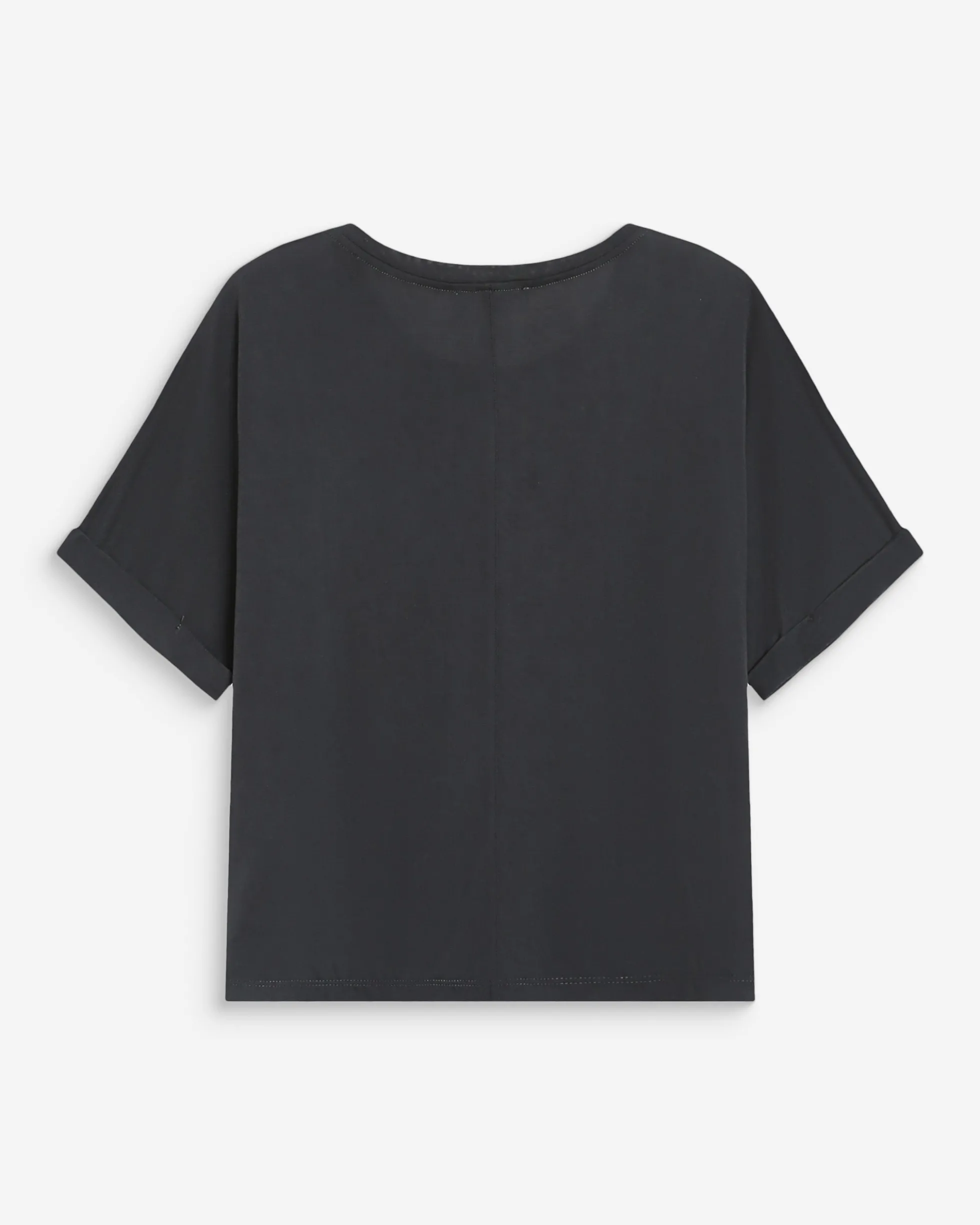 T-shirt oversize en modal col rond carbone Parma