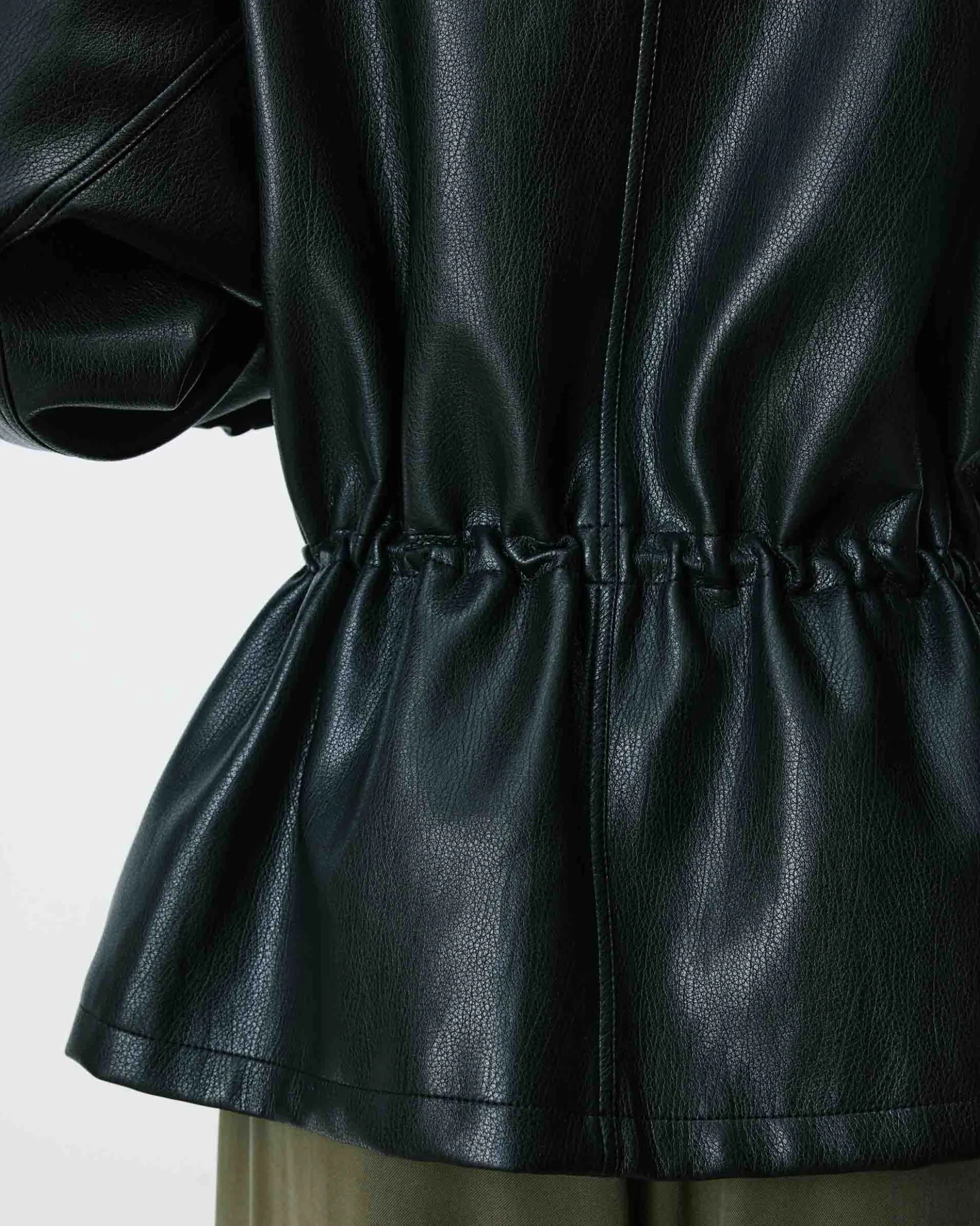 Veste ample similicuir taille ajustable noir Auburn
