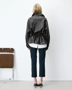 Veste ample similicuir taille ajustable chocolat Auburn