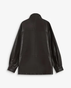 Veste ample similicuir taille ajustable chocolat Auburn