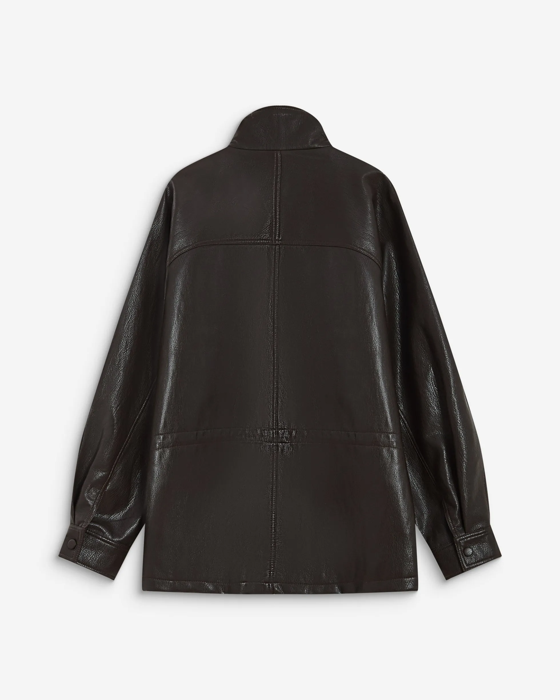 Veste ample similicuir taille ajustable chocolat Auburn