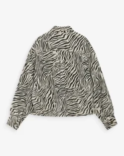 Veste chemise oversize en coton imprimé zebre Vana