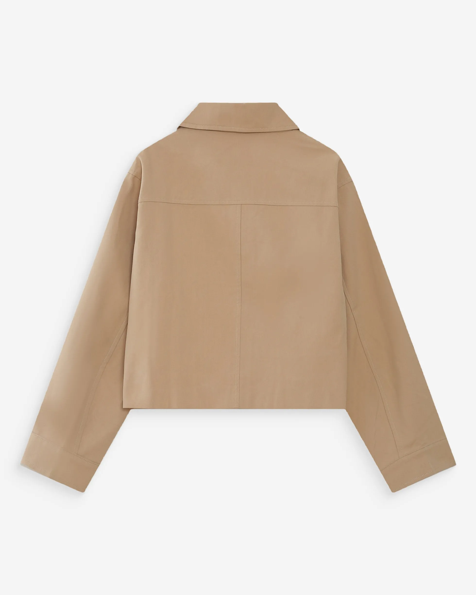 Veste courte en coton boutonnée à poches sable Veronica