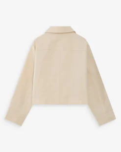 Veste courte en coton boutonnée à poches ecru Veronica