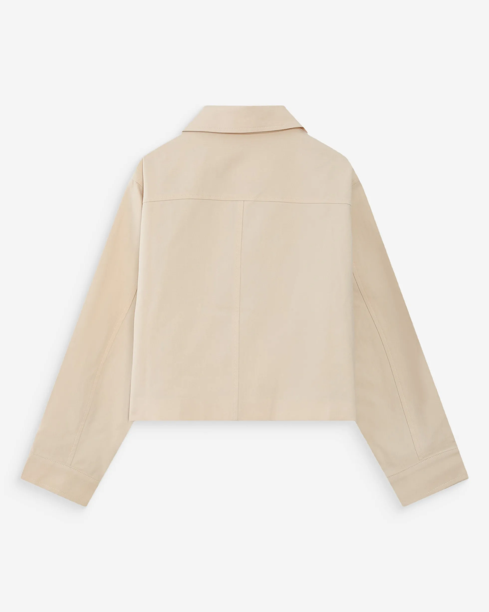 Veste courte en coton boutonnée à poches ecru Veronica