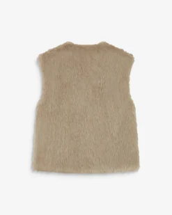 Veste droite sans manches en fausse fourrure grege Aelio