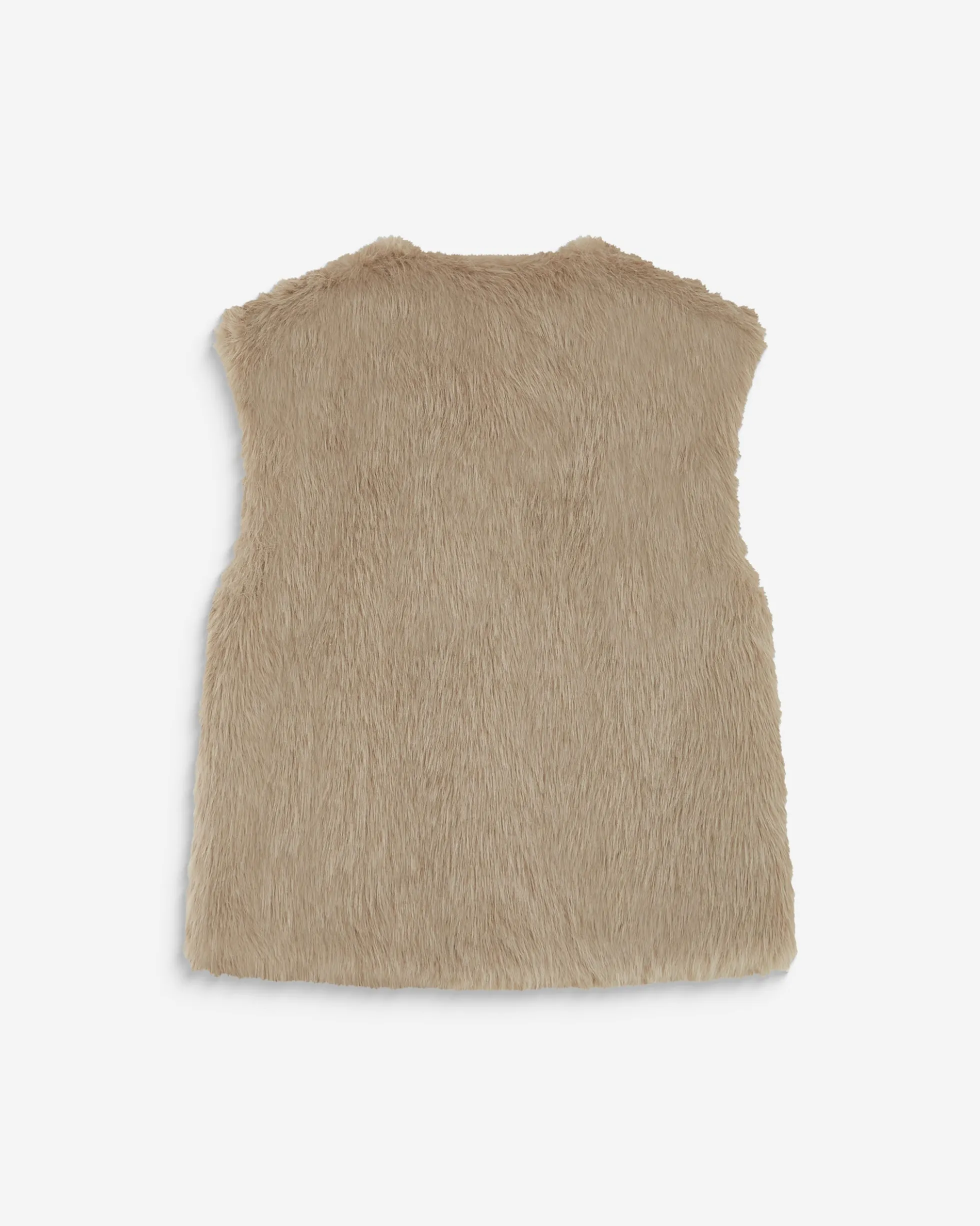 Veste droite sans manches en fausse fourrure grege Aelio
