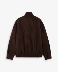 Veste oversize suédine col montant chocolat Arielle