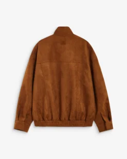 Veste oversize suédine col montant camel Arielle