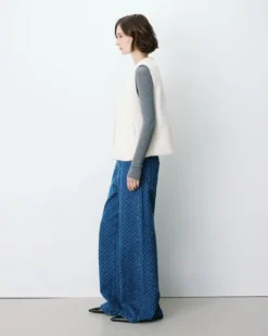 Veste sans manches en fausse shearling ecru Avery