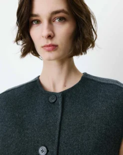 Veste sans manches oversize anthracite Adagio