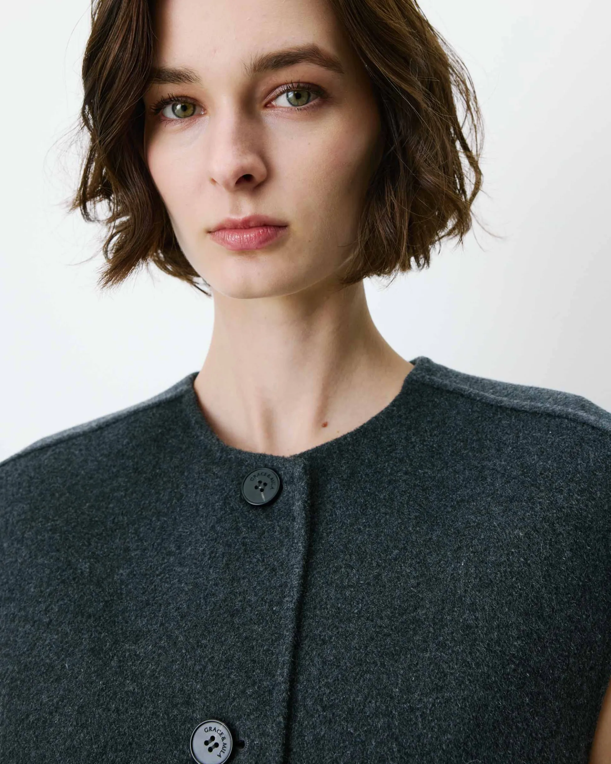 Veste sans manches oversize anthracite Adagio