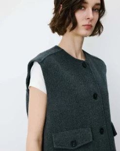 Veste sans manches oversize anthracite Adagio