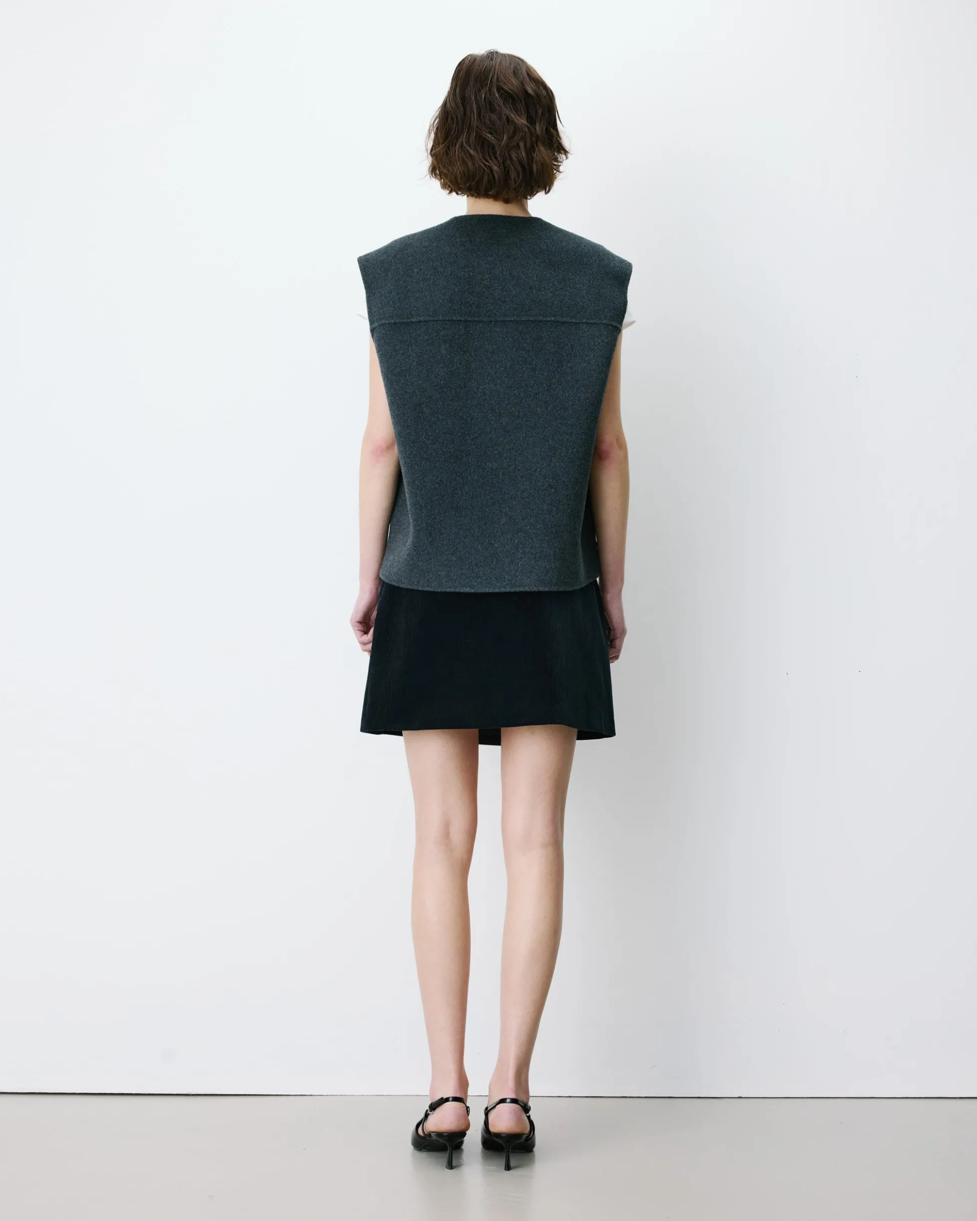 Veste sans manches oversize anthracite Adagio