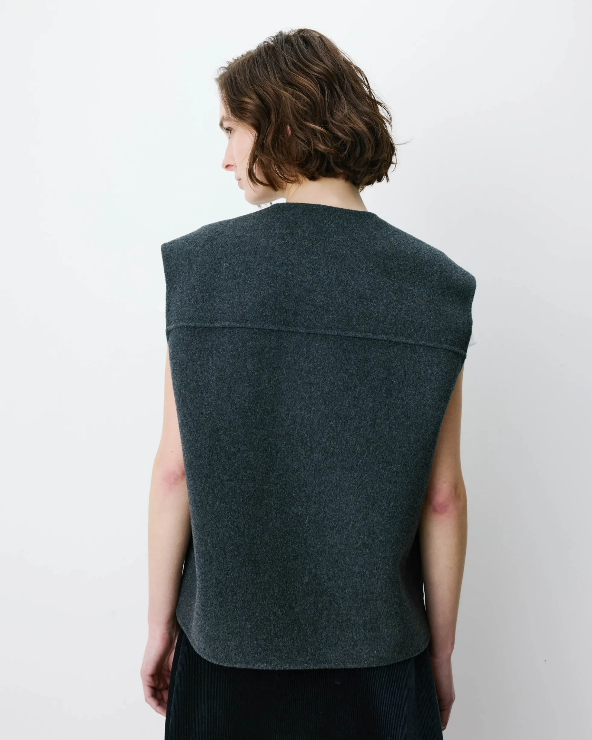 Veste sans manches oversize anthracite Adagio
