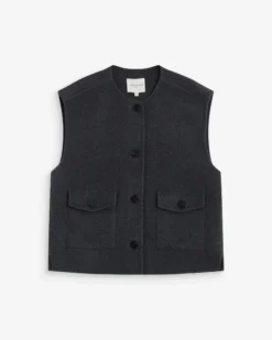 Veste sans manches oversize anthracite Adagio