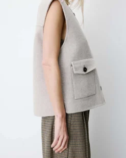 Veste sans manches oversize sable Adagio