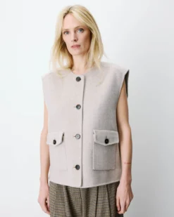 Veste sans manches oversize sable Adagio