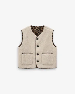 Veste sans manches réversible en velours côtelé leo Alexis