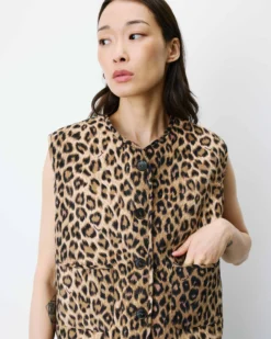 Veste sans manches réversible en velours côtelé leo Alexis