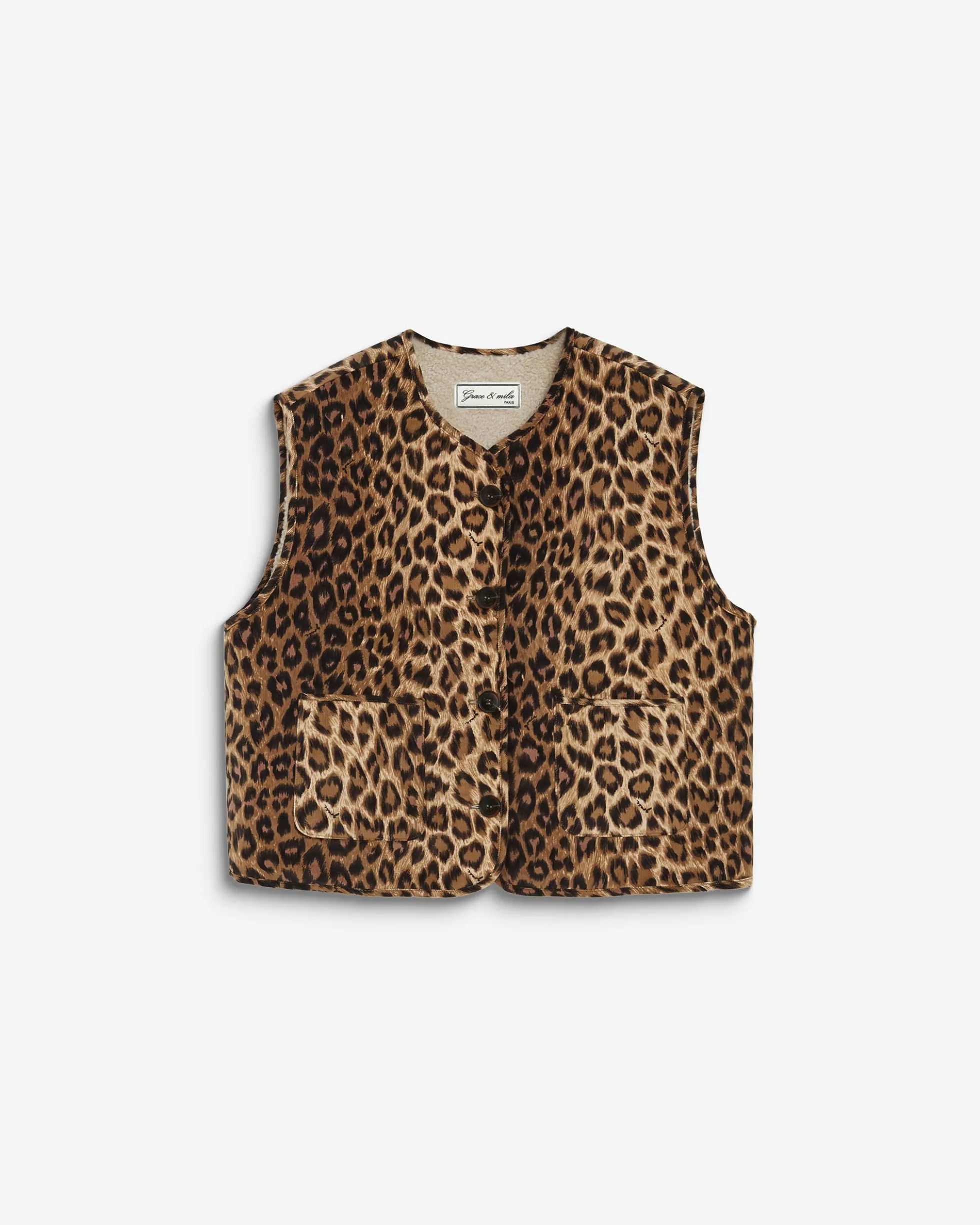 Veste sans manches réversible en velours côtelé leo Alexis