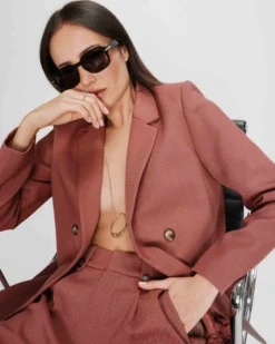 Veste tailleur à double boutonnage terracotta Parfaite