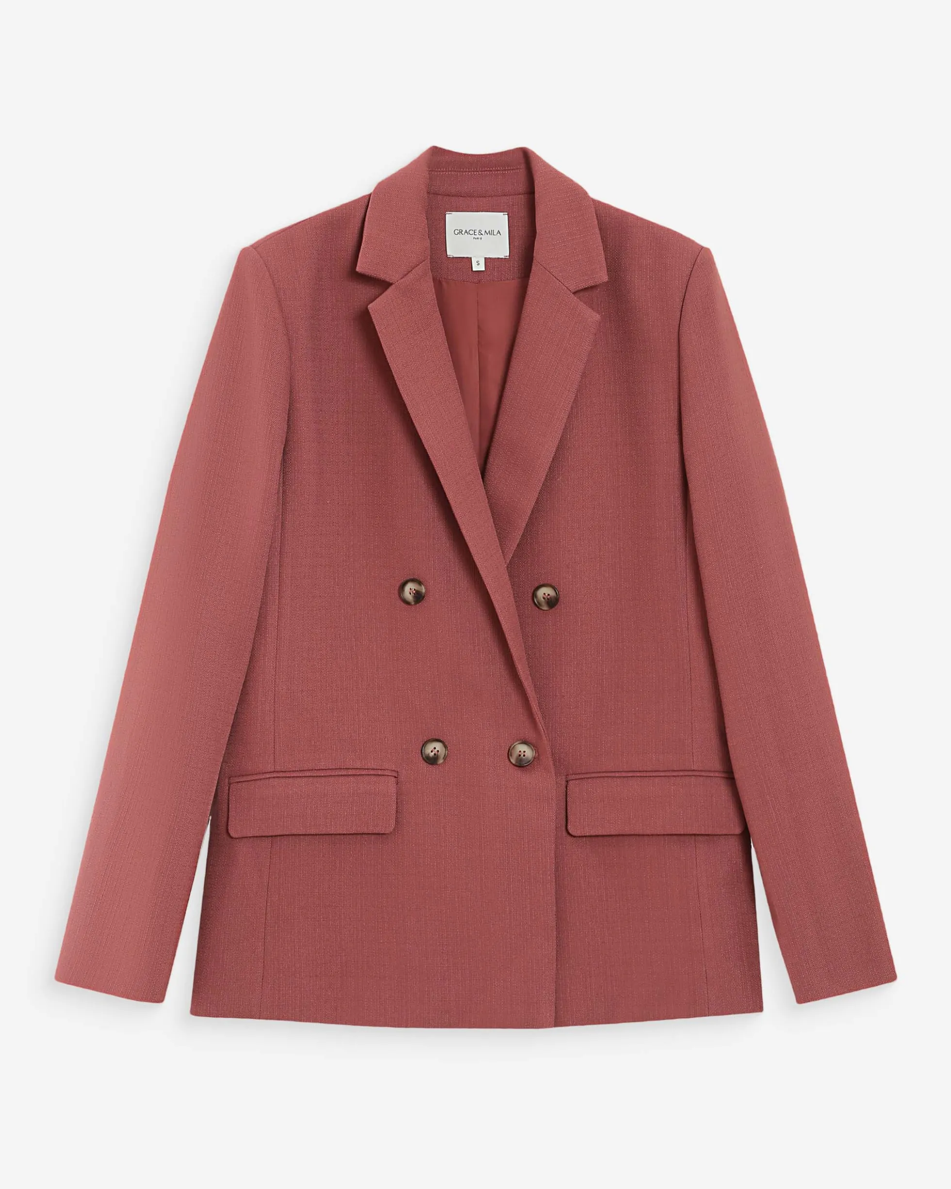 Veste tailleur à double boutonnage terracotta Parfaite